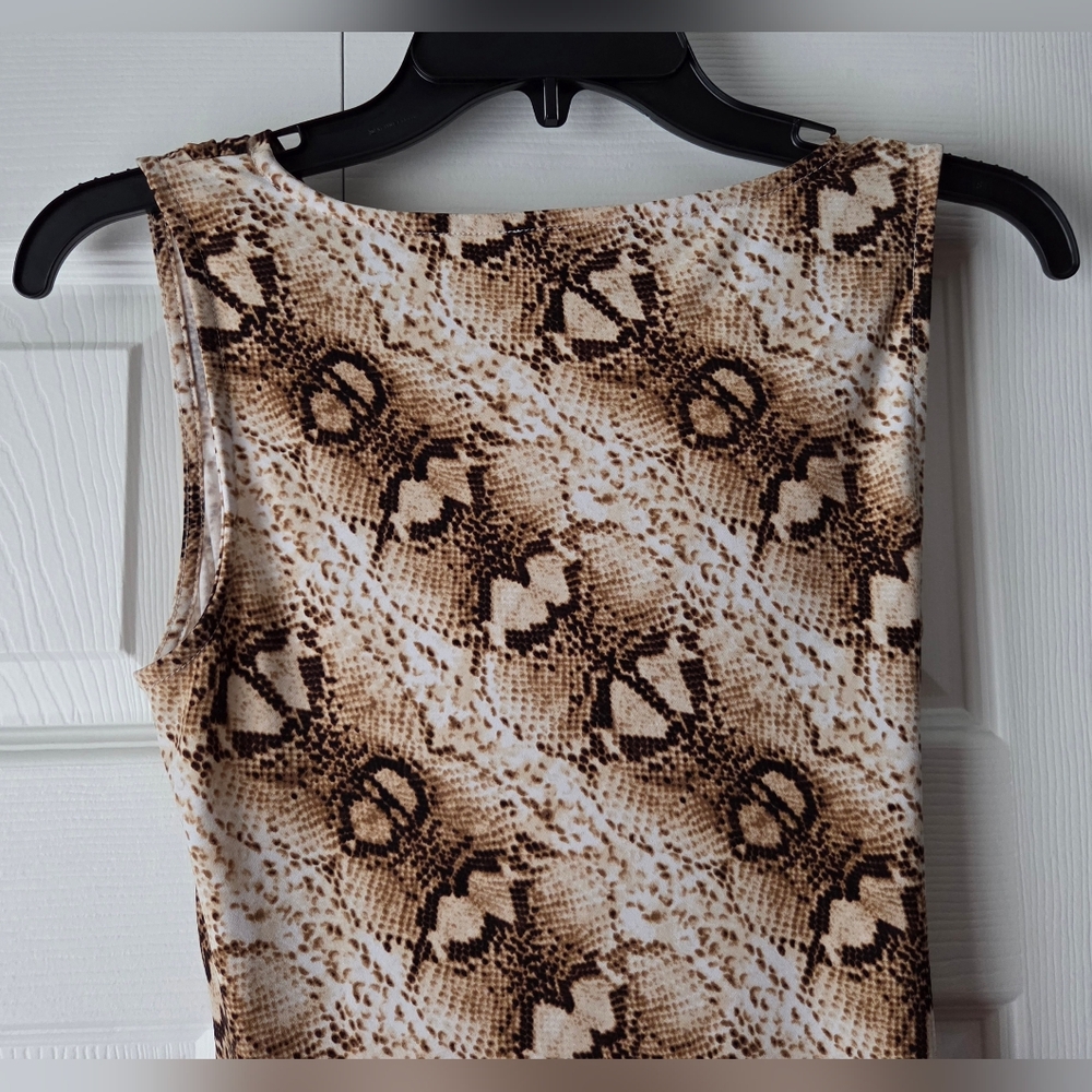 WHBM Brown Snake Print Ruched Blouse Size XS - Picture 8 of 11